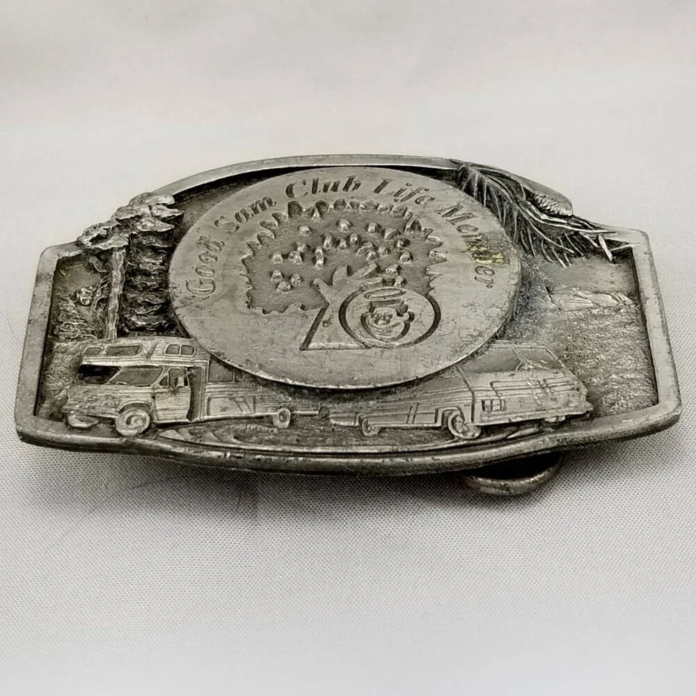 Vintage Good Sam Club Life Member Special Edition Pewter‎ Belt Buckle RV Camper